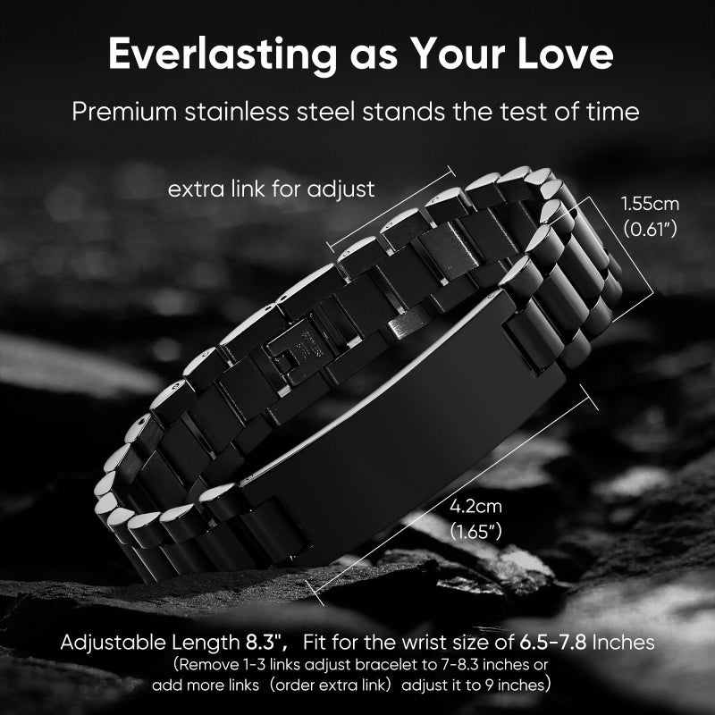 VNOX Gifts For Dad From Son - Masculine Stainless Steel Link Bracelet Personalized DAD Jewelry Gift for Daddy Papa,Fathers Day Birthday Gifts From Son - Image 5
